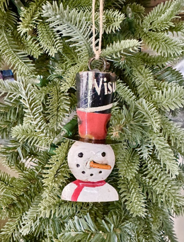 SNOWMAN W/ TOP HAT ORNAMENT *NEW* AVAIL JULY 2025